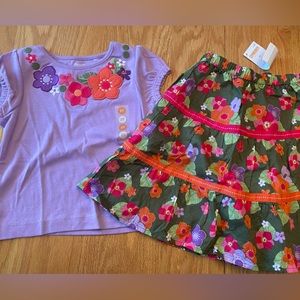 New with tags Gymboree Surf Adventure skirt & top size 2t